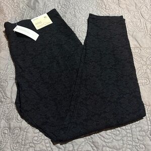 New York & Company Black Floral Leggings